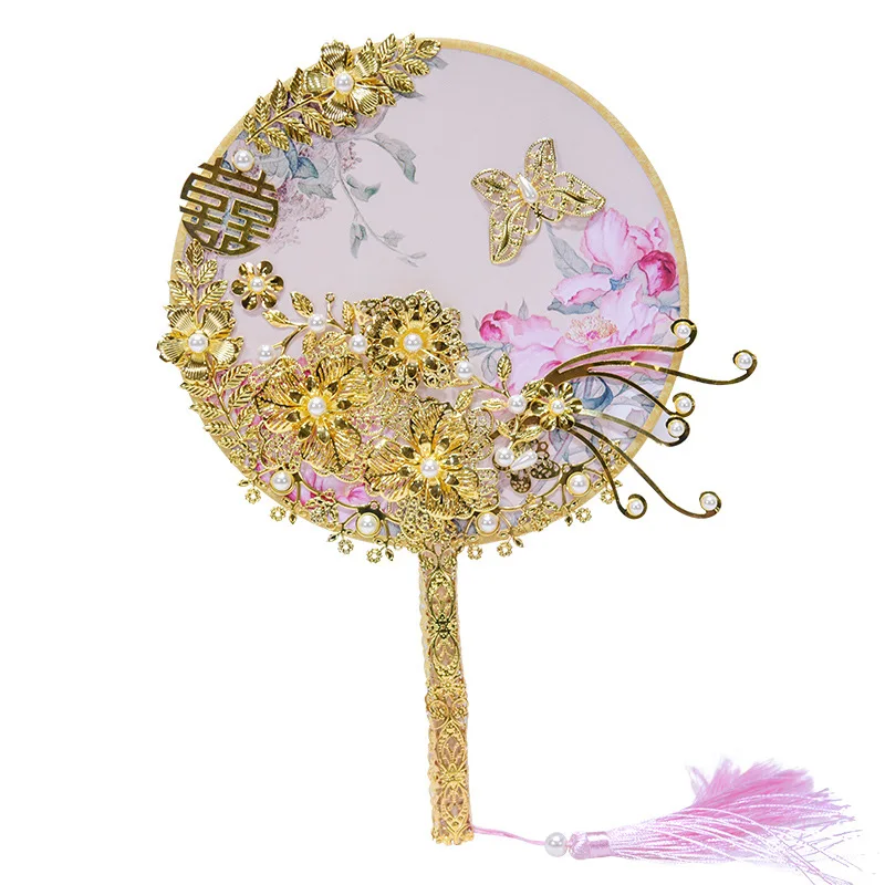 Kyunovia Корея Вентилятор Тип Свадебный букет кристалл для девочек в цветочек букет золото для девочек в цветочек палочка невесты букет D90