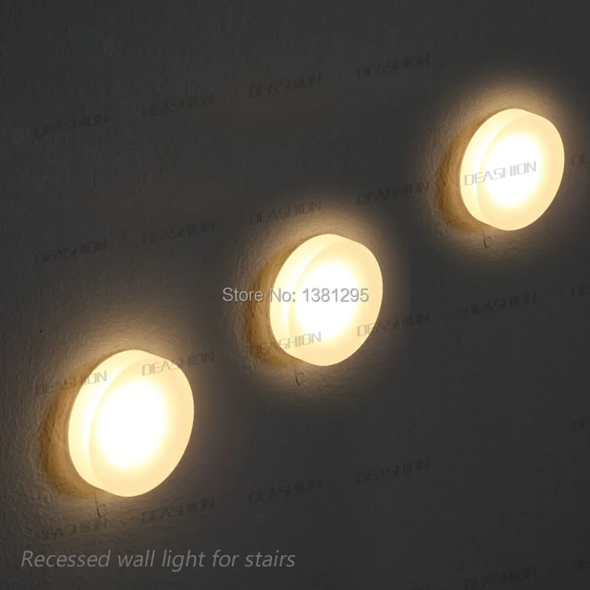 Us 51 8 26 Off Round Acrylic Semi Recessed Wall Step Light For Stairs Decorative Interior Exterior Pathway Walkway Stairway Lighting 12v 24v 1w In