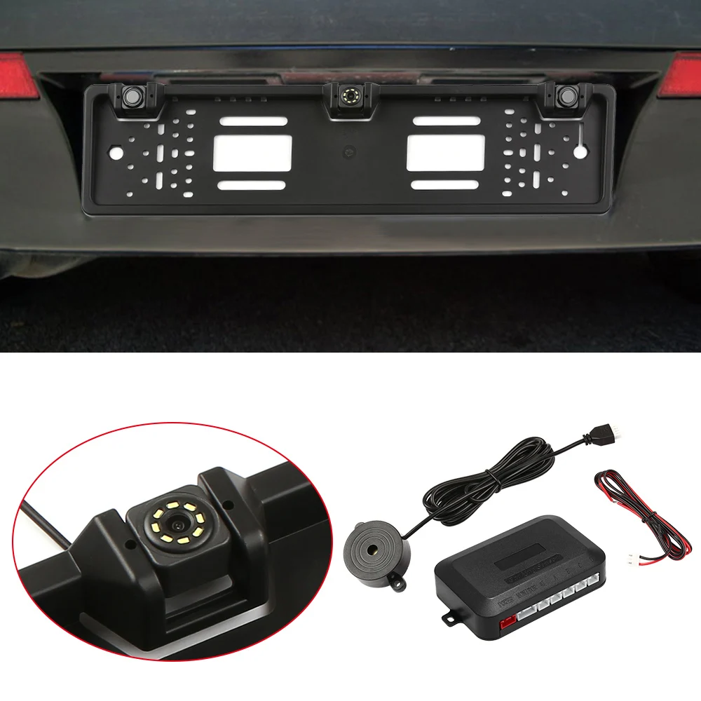 Европейская Рамка номерного знака запасная камера 12 камера заднего вида со светодиодной подсветкой с системой заднего хода датчик парковки