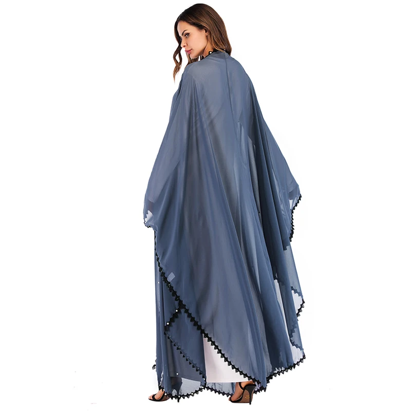 Абая кафтан Дубай Длинные Кружева сетки жемчуг мусульманский хиджаб платье Абая для женщин Катара джилбаб халат кафтан турецкая исламская одежда