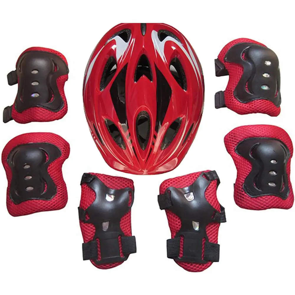 

Mounchain Kids Adjustable Bike Helmet Protect Set with Knee Elbow Wrist Guard for Cycling Biking Skateboard