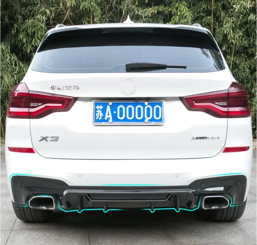 

X3 G01 ABS Paint For Car Rear Bumper Spoiler Lip, Auto Car Rear Bumper Diffuser Cover For BMW X3 G0125i 28i 30i 2018 2019 2020