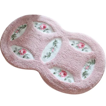 

Plant Design Bedmat For Decor Microfiber Bath Rugs In Home Bathroom & Kitchen Carpet In Room Anti-slip Mat For Living Room WCMat