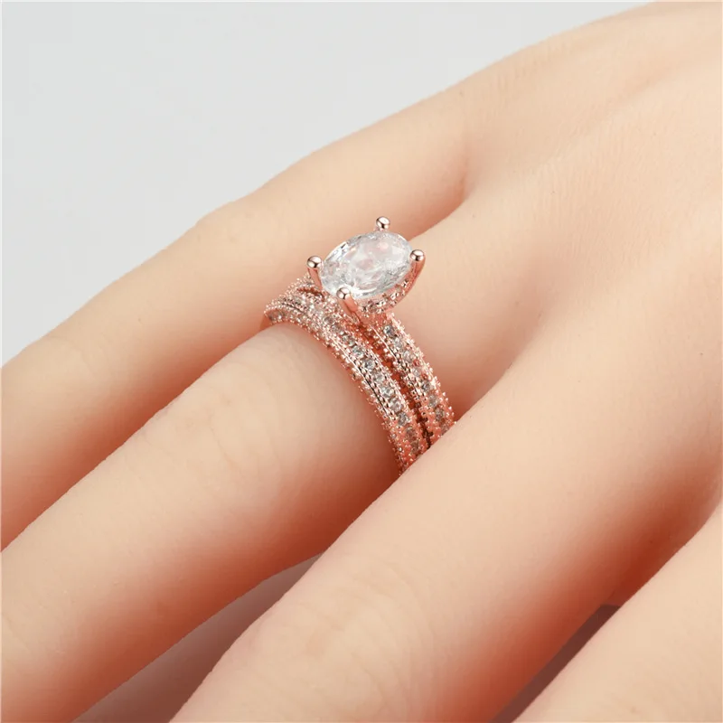 

Romad 2019 Hot Sale Fashion Jewelry Princess Cubic AAA Zirconia Ring For Women Wedding Engagement Bijoux Ring Jewelry