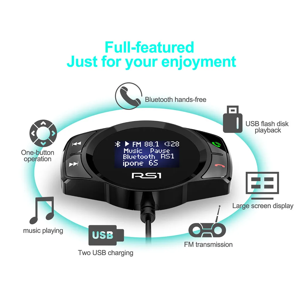 Автомобильный Bluetooth FM трансмиттер Aux беспроводной свободные руки автомобильный