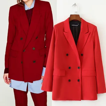 

Ladies' jackets, new fashion, elegant pioneers, temperament, commuter, flip pockets, double-breasted, decorative women's suits
