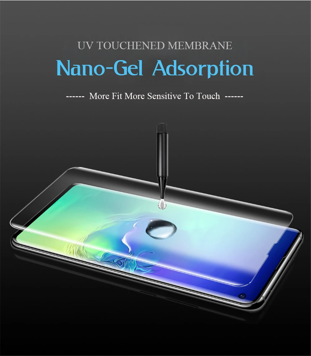 УФ полный клей нано жидкость для samsung S10 S9 S8 Plus Note 8 9 закаленное стекло прозрачная защитная пленка для Galaxy S10 E S7 Edge
