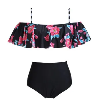 

2018 New Sexy Bikinis Ruffle Women Print Swimsuit Push Up Swimwear Brazilian Bikini Summer Beach Bathing Suit Biquini