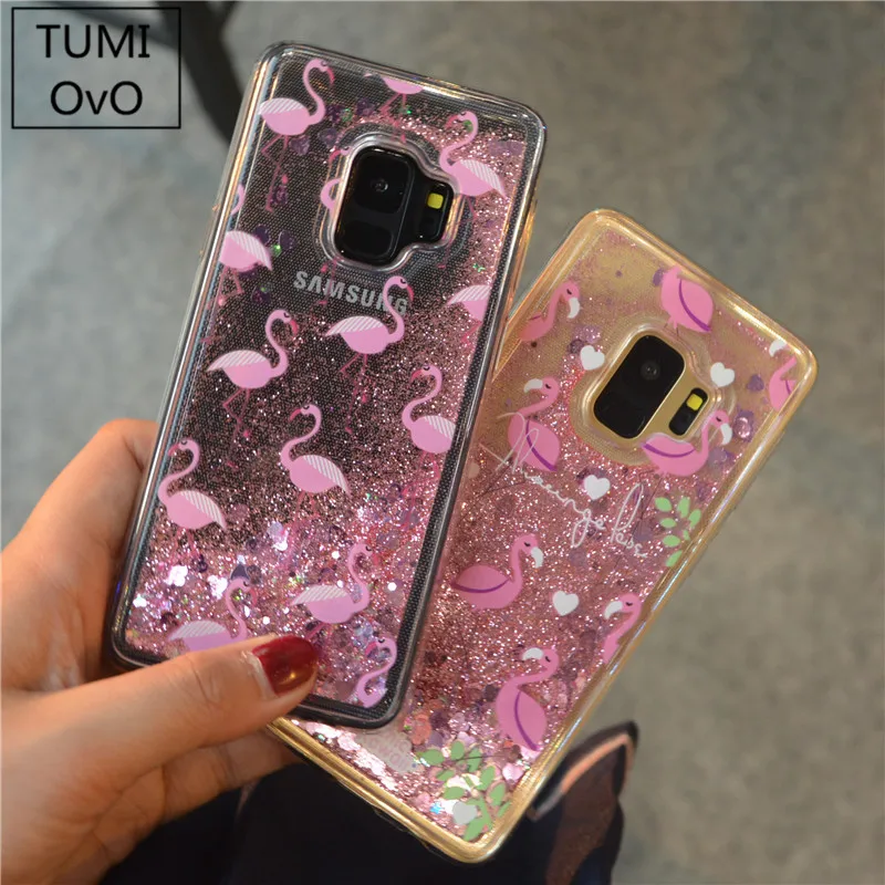 

Girl Flamingo Glitter Liquid Pink Love Quicksand Soft Case for Samsung Galaxy S8 S9 Plus S7 Edge S5 J1 J3 J5 J7 A3 A5 2016 2017