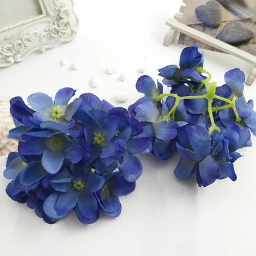Дешевые unids 12/комбинация из шелка искусственная Гортензия цветок украшение для свадьбы - Цвет: Dark blue