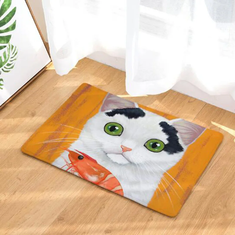 New Floor Mats Cat Animal Print Bathroom Kitchen Carpets Children