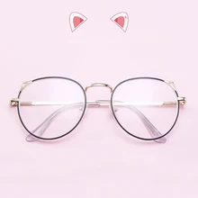 Кошачьи уши, металлические очки для близорукости, для женщин и мужчин, прозрачные очки, близорукие, с диоптриями