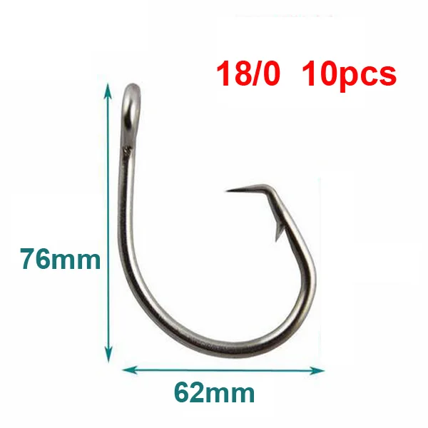 18 I 0 10pcs BlueSea 39960 8/0-20/0 10 шт./упак. Нержавеющая сталь Тунец Круг рыболовные Крючки большая игра тунца круг приманки рыболовные крючки - Цвет: 18 I 0 10pcs