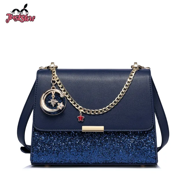 Just Star Women S Leather Messenger Bags Las Chains Diamond Just Star Women S Leather Messenger Bags Las Chains Diamond Shoulder Purse Female All Match Navy