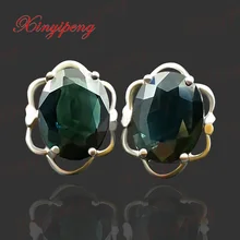 Синий Цвет Fine Jewelry Для женщин 18 К золота, инкрустированные натуральный сапфир шпильки контракт стиль