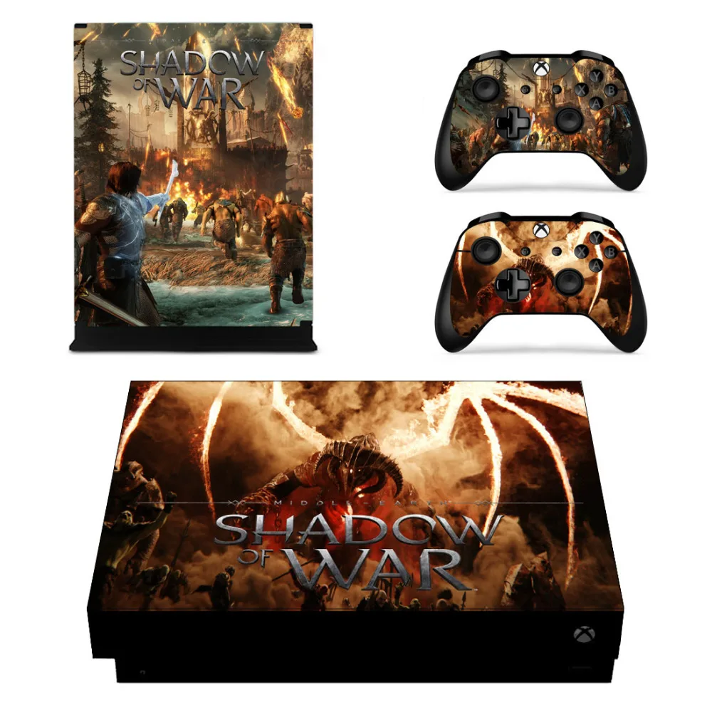 

Shadow of War Skin Sticker Decal For Microsoft Xbox One X Console and Controllers Skins Stickers for Xbox One X Skin Vinyl