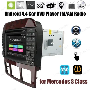 

Quad Core Android4.4 Car DVD Support DTV DVR TPMS OBDII DAB + BT 3G WiFi GPS touch screen FM AM radio For Mercedes S Class