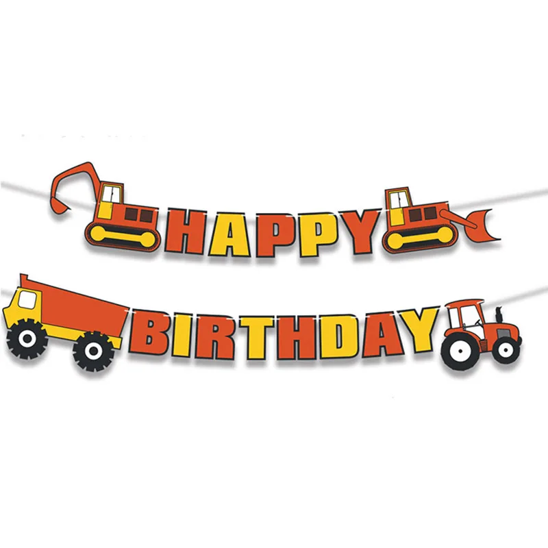 Construction Birthday Party Supplies Dump Truck Kits Banner Balloon Set for Kids Boy Party Fireman Firefighter Party Decoration