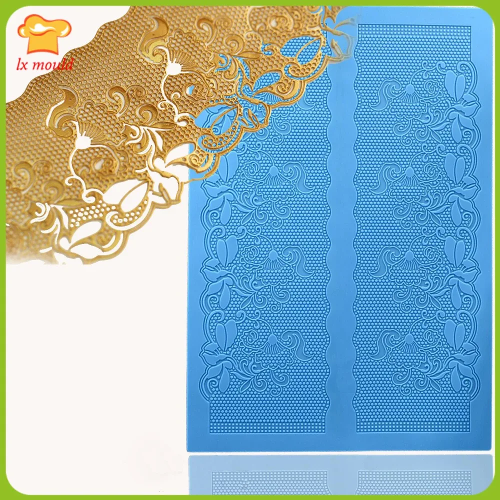 

Large mould 3 d lace mat sugar cake lace Surrounding edge cake mold The sugar tools