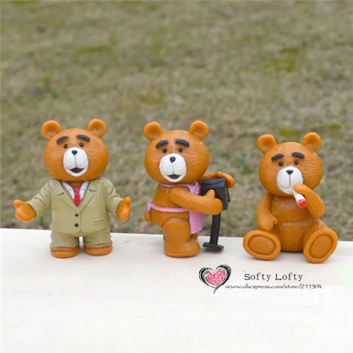 Ted Mans Teddy Bear Mini Figures 6pcs - 1