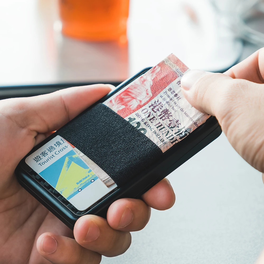 Slide Wallet RFID Blocking Carbon Fiber Credit ID Card Holder For Men Women