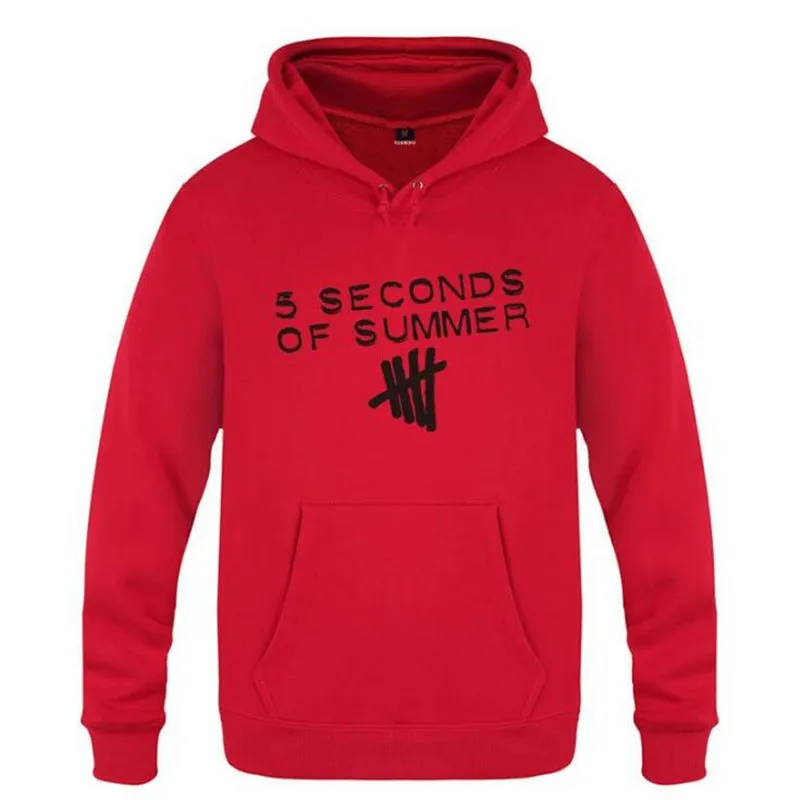  Mens Hoodies 5SOS 5 Seconds of Summer Print Hoodie Men Hip Hip Fleece Long Sleeve Sweatshirt Rock M