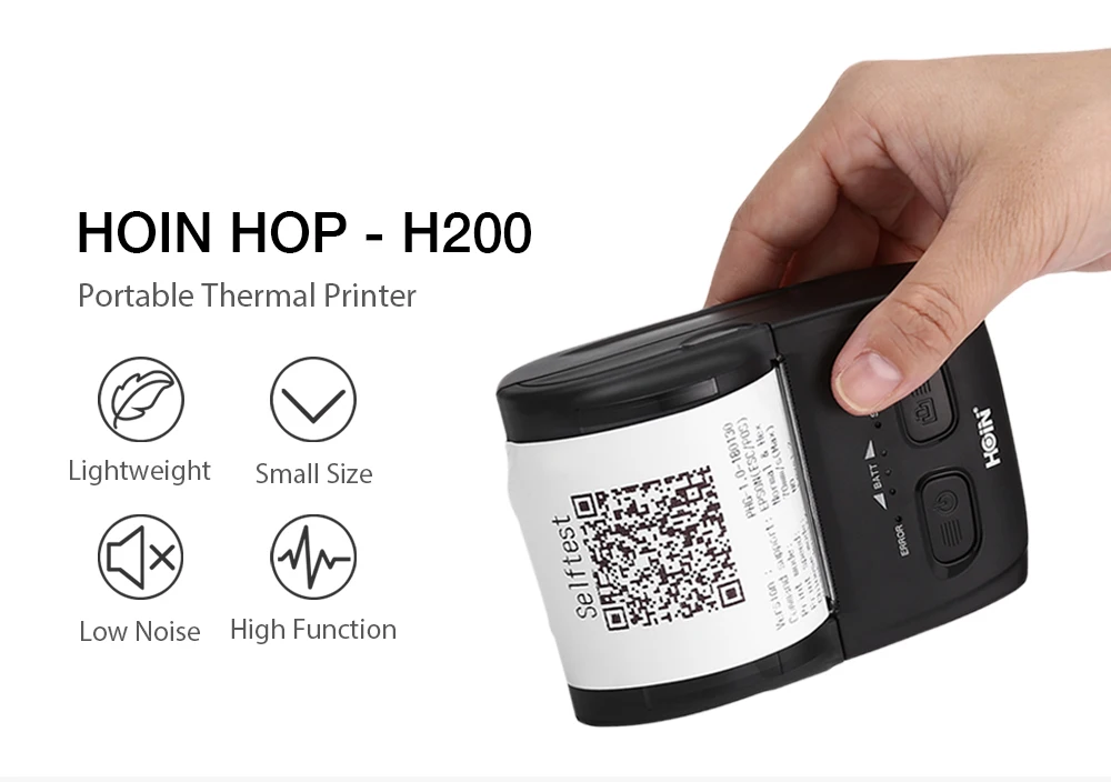 HOIN HOP H200 58 мм Термопринтер Bluetooth USB портативный мобильный чековый принтер печатная машина устройство PK MTP-II