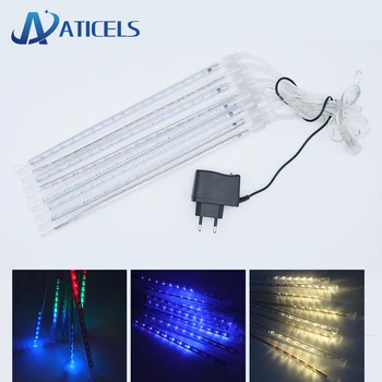 

EU/US Plug LED Meteor Shower Rain Tube 30CM 8 Tubes Waterproof Christmas LED String Lights For Home Garden Tree Decoration