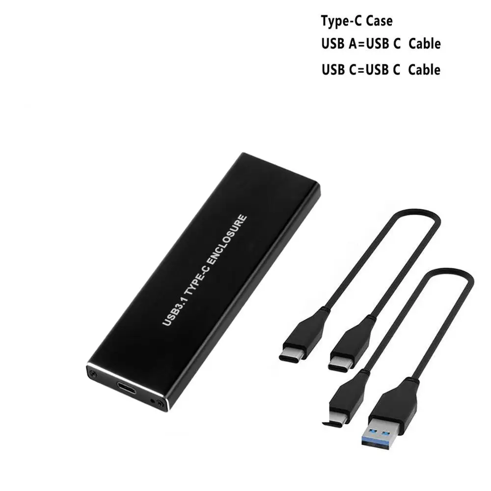 NVMe PCIE USB3.1 HDD корпус M.2 к USB 3,1 Тип C M ключ SSD корпус для жесткого диска внешний HDD чехол/PCIE SSD коробка - Цвет: Black