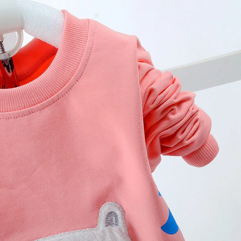 Одежда для младенцев весенние комплекты одежды для маленьких девочек Футболка с медведем и когтями комплект одежды из 2 предметов летний комплект для девочек