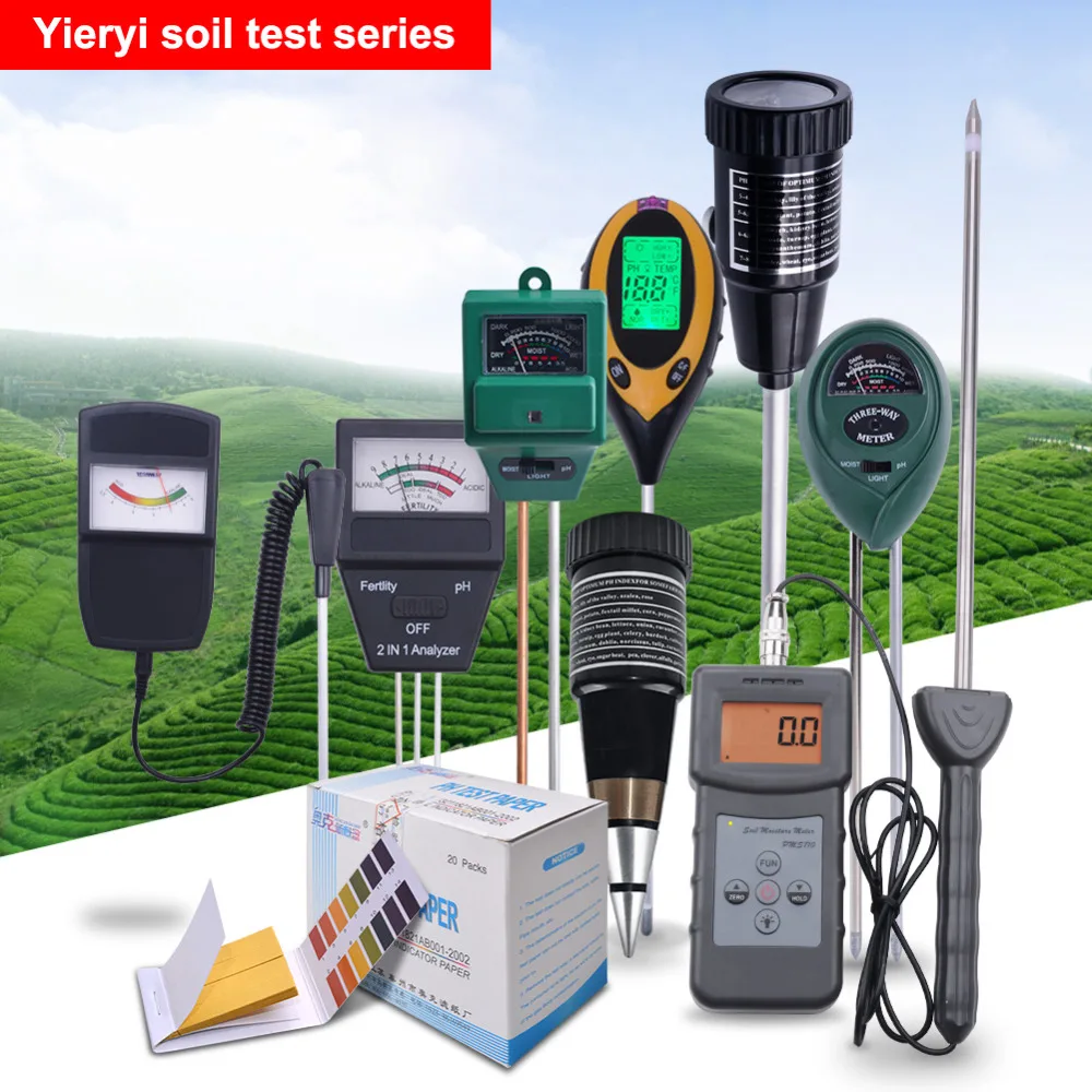 Yieryi New Soil Ph Meter All Sizes Sunlight / Humidity / Light / PH Dry and Wet Light Tester Fertility 1-14 PH Wide Test Strip