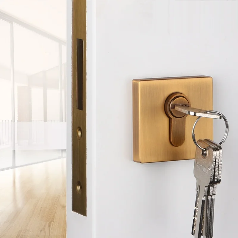  American Black Square Door Locks Bedroom Bathroom 30-55 mm Wooden Interior No Handle Door Lock Sing - 4000012738015
