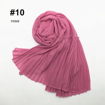 

Hot sale plain colour Nail bead scarf women chiffon fashion soft shawl scarf Muslim hijabs scarf independence packing 10pcs/lot