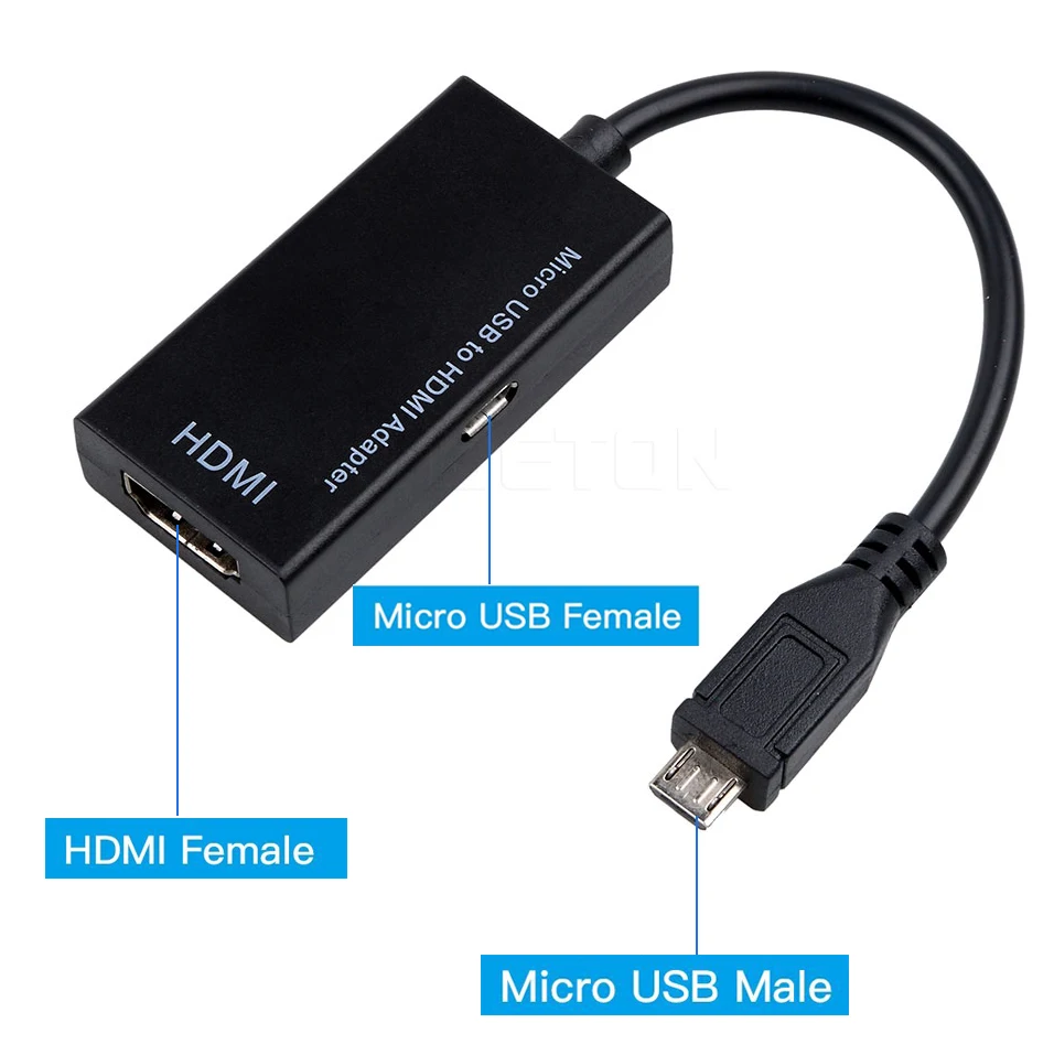 5 булавки Micro USB к HDMI Женский Кабель-адаптер 1080 P HD для MHL устройства Адаптеры HDTV для samsung Galaxy HUAWEI