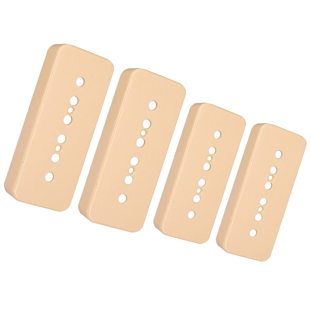 2 Pieces Electric Guitar Single Coil 6 Holes Pickup Cover 50/52mm for P90 Pickup Parts