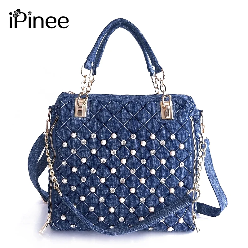 iPinee Denim Women handbags 2018 new bags handbags female Luxury Pearl fashion handbag Crossbody Shoulder Bags iPinee Denim Women handbags 2018 new bags handbags female Luxury Pearl fashion handbag Crossbody Shoulder Bags