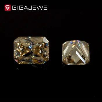 

GIGAJEWE Yellow Color Moissanite Stone Radiant Cut perfectly square Hardness stone for Fashion Jewelry