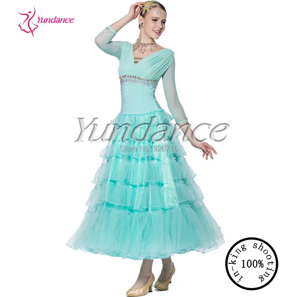 Последний испанский Стиль светло-зеленый Современные платье для танцев Стандартный платье b-13472