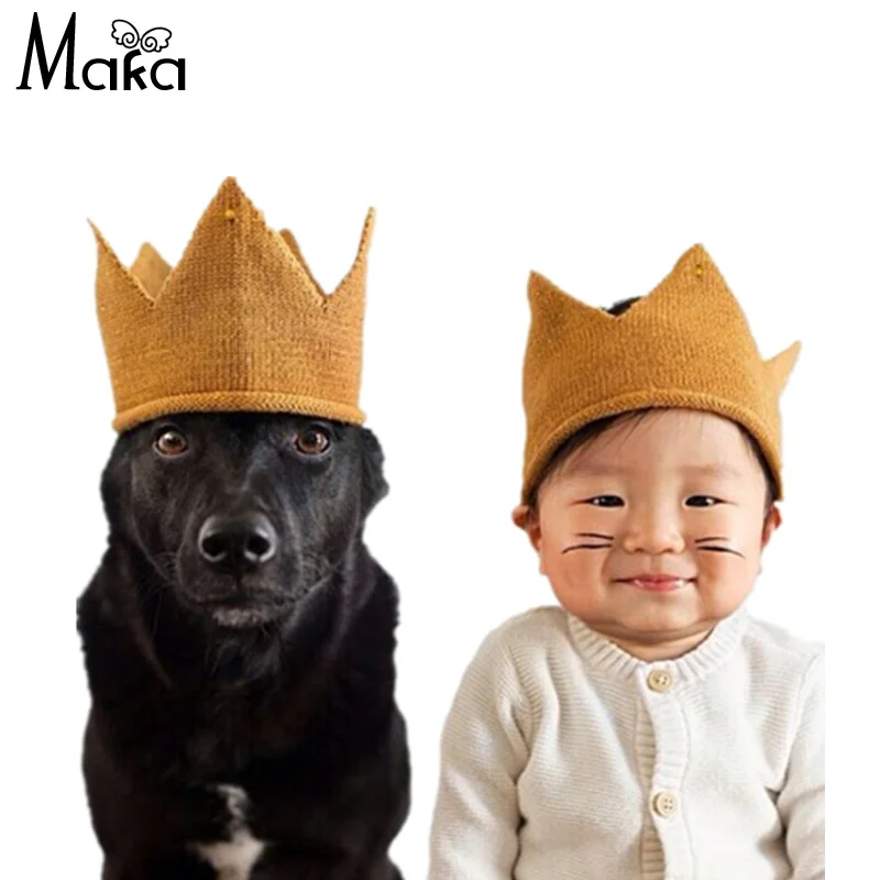 0 24m MAKA Kids Baby Crown Hats Toddler Sweater Birthday Hat Newborn