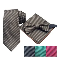 Набор галстук мужской мужской Дизайнерский полосатый карман квадратный носовой платок бабочка галстук-бабочка обтягивающий комплект галстуков для вечерние костюмы наборы