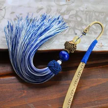 1 шт. Закладка классический металл двухцветные кисточки лазурит Бизнес подарки