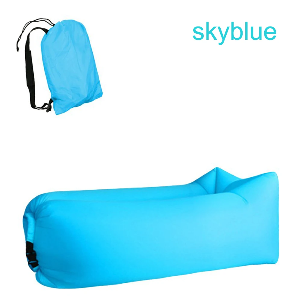 Camping Ultralight Fast Inflatable Sofa Lazy Bag Sleeping Bag 240*70cm outdoor Portable Air Banana Sofa Beach Bed Air Bed