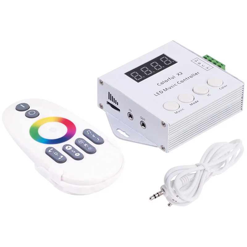 

RF LED RGB Music controller DC12-24V Colorful Led Music Controller 6 Keys for SPI 2811 /2812B/ 1903