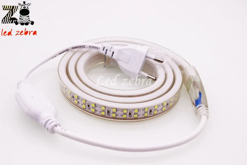 

50m/100m super bright 220v led strip light,2835 smd double row white/warm white 208led/m waterproof led lamp +EU power plug