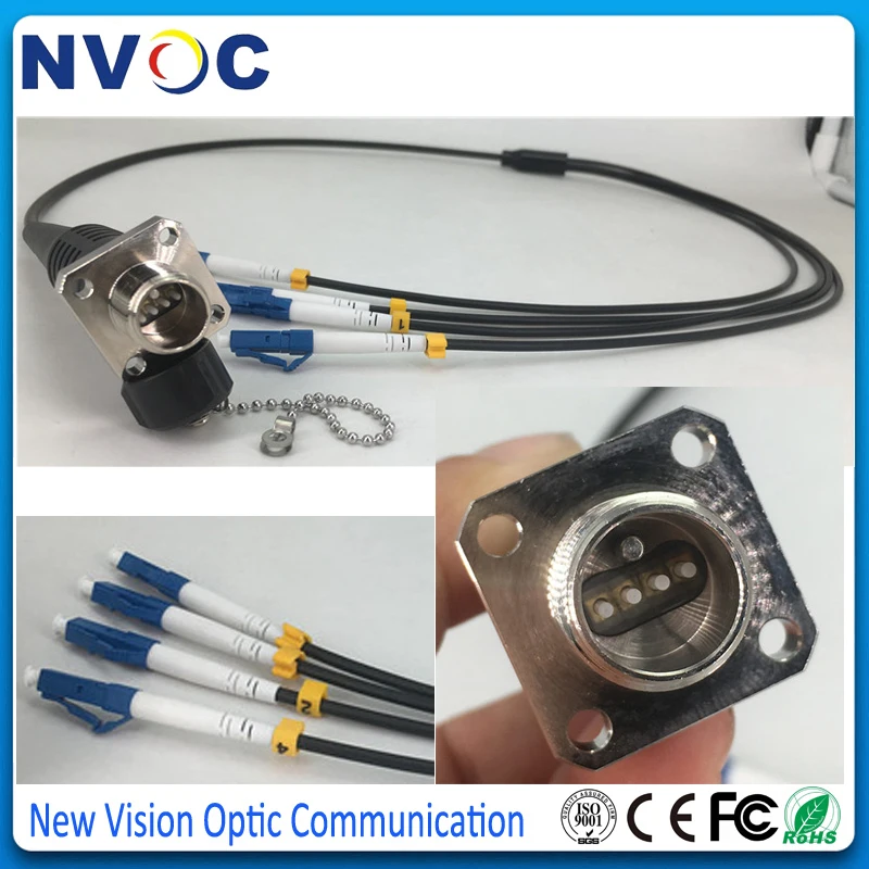 

4Cores,Dia:5.0mm,Imported Armaid Yarn,Armored Cable,Black TPU Jakcet,L:50CM,ODC Square Type (Female) to LC/UPC Fiber Patch cord