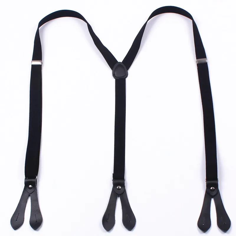 Wedding Black Suspenders for Men Elastic Adjustable Clips On Women