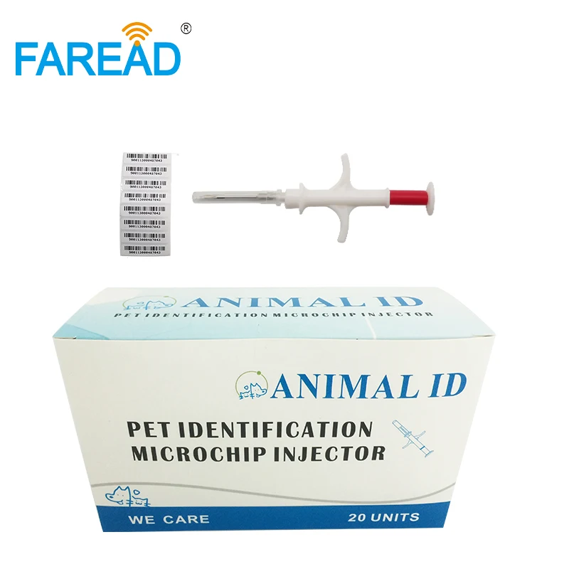 X1 индивидуальные коробка (20 шт.) мм 2,12x12 мм Предварительная загрузка транспондера RFID имплантата животных собака кошка ID микрочип в шприц