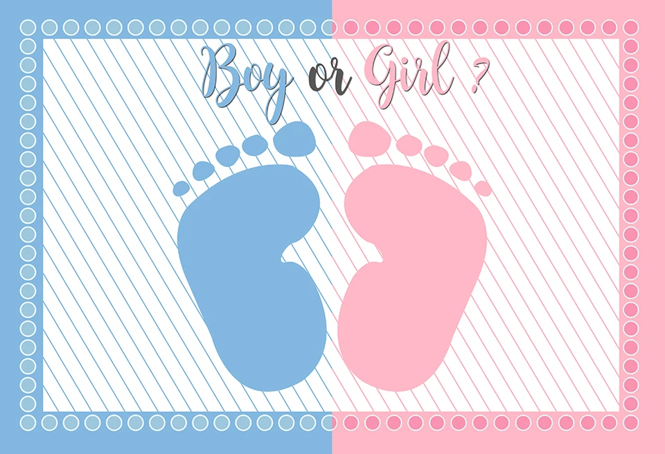 blue and pink footprints