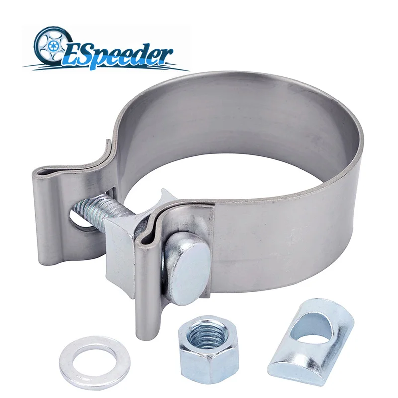 

ESPEEDER Universal 2.0" 2.25" 2.5" 3.0" 4.0" Inch High Strength Butt Joint Stainless Steel Exhaust Clamp Kit Free Shipping