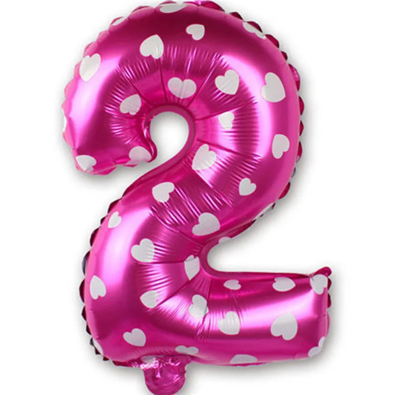 16 дюймов розовый цифры фольги Воздушные шары ребенок день рождения, детский душ Счастливый День рождения Свадебные воздушные шарики - Цвет: Pink2